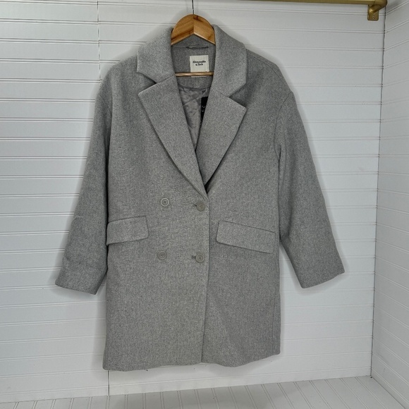 NWT Men's XS Abercrombie & Fitch Pea Coat Silver
